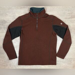 Kuhl Revel 1/4 Zip Sweater Mole/Charcoal Men's SIZE MED